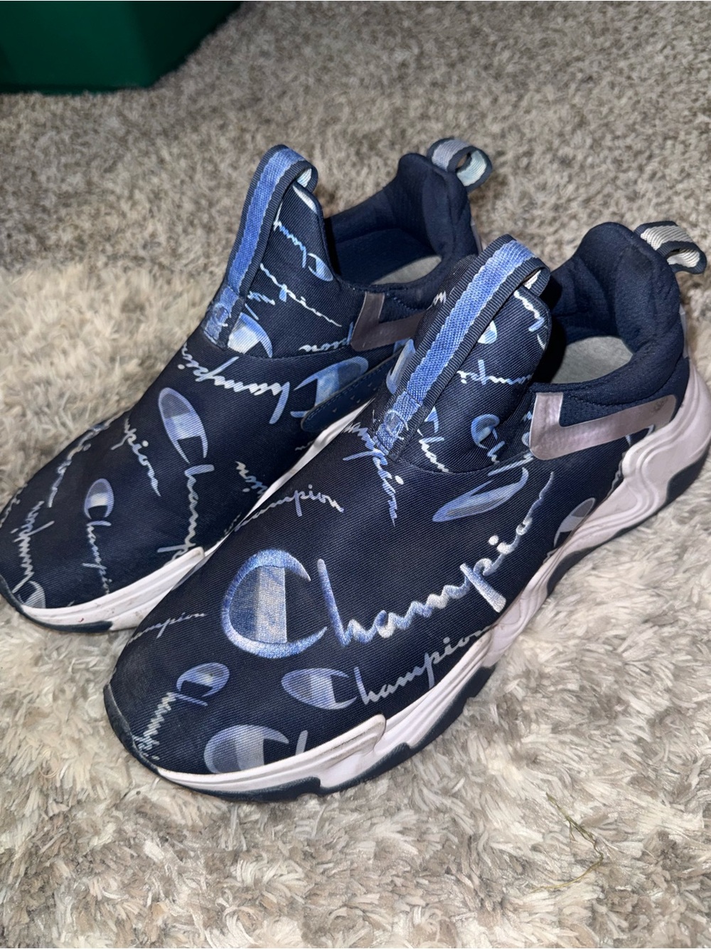 Champion Navy Slip-On Logo Casual Sneakers